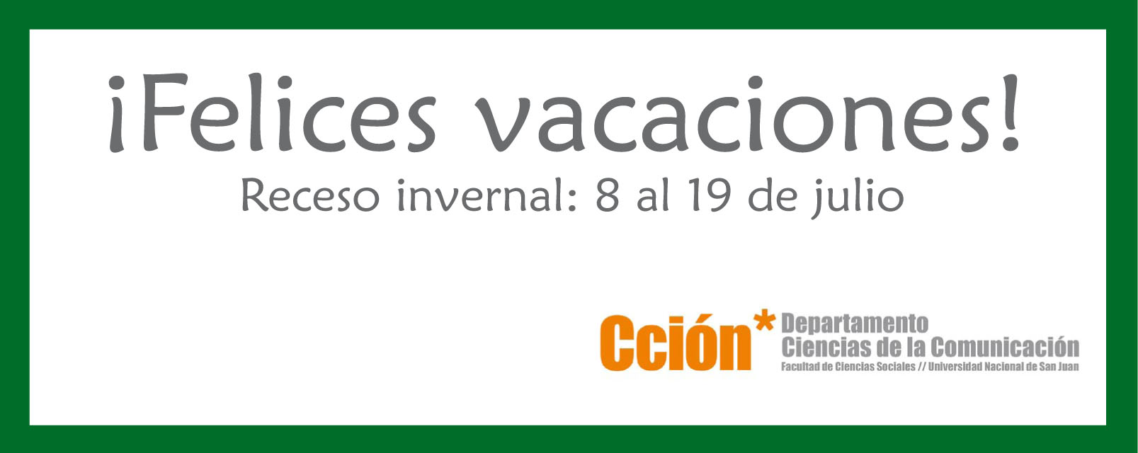 cartel felices vacaciones