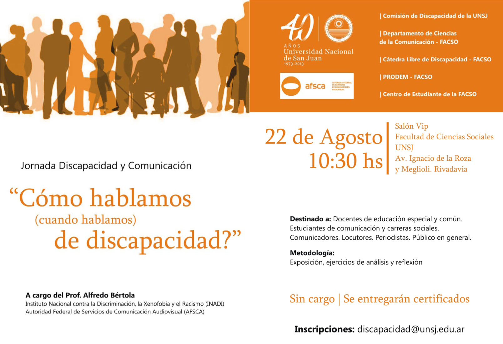 Jornadas de Discapacidad y Comunicación en la UNSJ