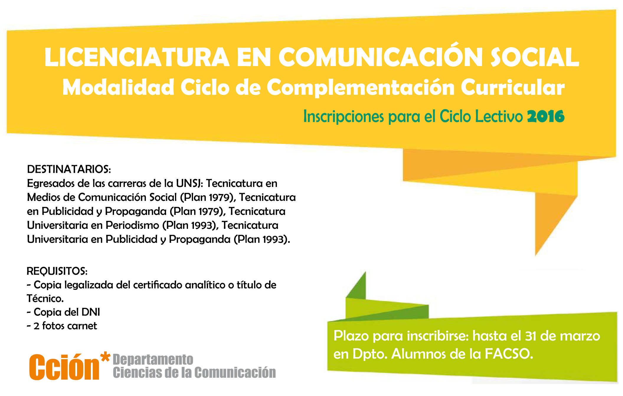 flyer inscripciones al CCC 2016